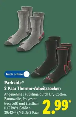 Lidl Parkside thermo-arbeitssocken Angebot