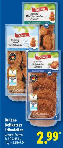 Lidl Dulano delikatess mini frikadellen klassik Angebot