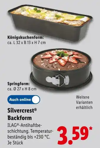 Lidl Silvercrest königskuchenform Angebot