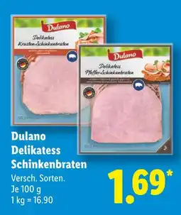 Lidl Dulano delikatess kräuter-schinkenbraten Angebot