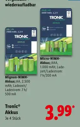 Lidl Tronic mignon-nimh-akkus Angebot