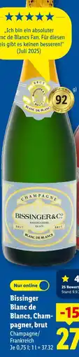 Lidl Bissinger & co. blanc de blancs, champagner, brut Angebot