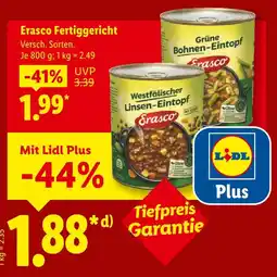 Lidl Erasco westfälischer linsen-eintopf Angebot