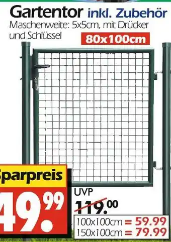 Wreesmann Gartentor inkl. zubehör 80x100cm Angebot