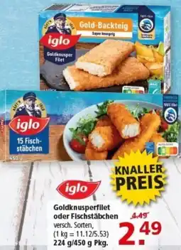 Multi Markt iglo Goldknusperfilet oder Fischstäbchen Angebot