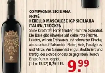 Multi Markt Compagnia siciliana privé nerello mascalese igp siciliana italien, trocken Angebot