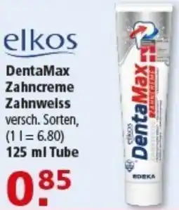 Multi Markt elkos DentaMax Zahncreme Zahnweiss Angebot