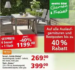Multi Markt 6 Sessel + 1 Tisch Angebot