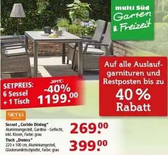 Multi Markt 6 Sessel + 1 Tisch Angebot