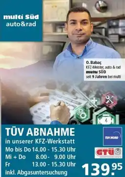 Multi Markt Tüv abnahme Angebot