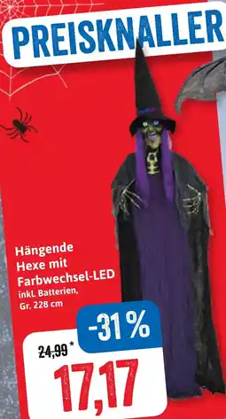 Stolz Hängende Hexe mit Farbwechsel-LED Angebot