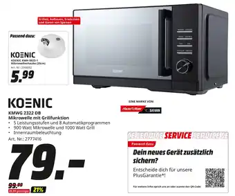 MediaMarkt Koenic kmwg 2322 db mikrowelle mit grillfunktion Angebot
