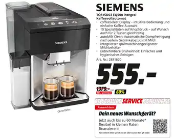 MediaMarkt Siemens tq515d03 eq500 integral kaffeevollautomat Angebot