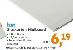 Globus Baumarkt KNAUF Gipskarton Miniboard Angebot