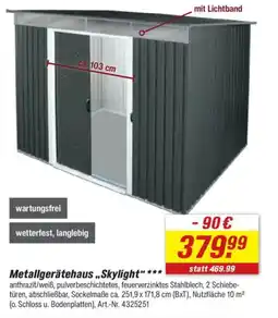 toom Baumarkt Metallgerätehaus „Skylight" Angebot