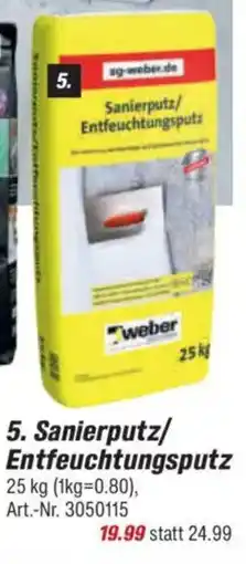 toom Baumarkt weber Sanierputz/Entfeuchtungsputz Angebot