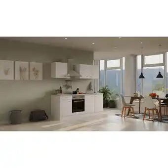 Netto Marken-Discount Flex- Well Küchenzeile Stauraumwunder 210cm - G-210-1601-036 - versch. Ausführungen -Weiß/Weiß Angebot