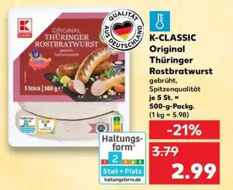 Kaufland K-CLASSIC Original Thüringer Rostbratwurst Angebot