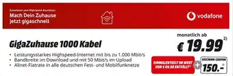 MediaMarkt Vodafone gigazuhause 1000 kabel Angebot