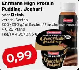 CAP Markt Ehrmann High Protein Pudding, Joghurt oder Drink Angebot