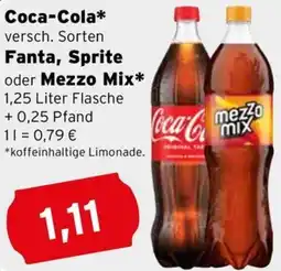 CAP Markt Coca-Cola, Fanta, Sprite oder Mezzo Mix Angebot
