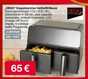 Woolworth Deski doppelkammer heißluftfritteuse Angebot
