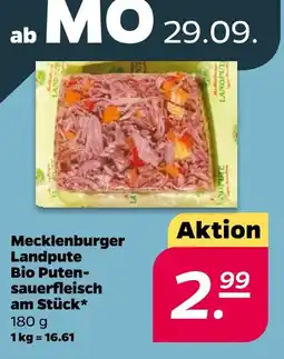 NETTO Mecklenburger landpute bio puten-sauerfleisch am stück Angebot