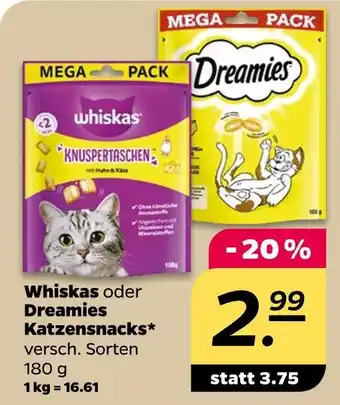 NETTO Whiskas dreamies oder katzensnacks Angebot