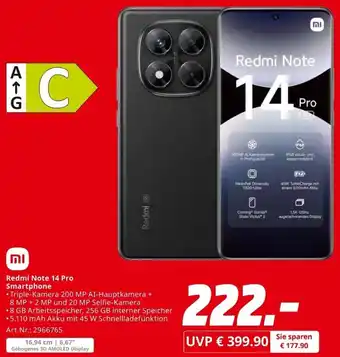 MediaMarkt Redmi Note 14 Pro Smartphone Angebot
