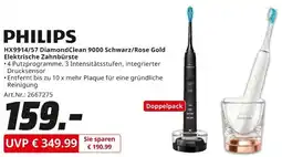 MediaMarkt PHILIPS HX9914/57 DiamondClean 9000 Schwarz/Rose Gold Elektrische Zahnbürste Angebot