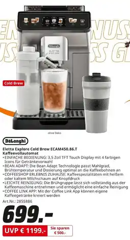 MediaMarkt DeLonghi Eletta Explore Cold Brew ECAM450.86.T Kaffeevollautomat Angebot