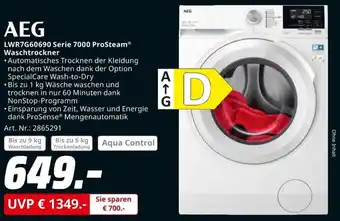 MediaMarkt AEG LWR7G60690 Serie 7000 ProSteam Waschtrockner Angebot