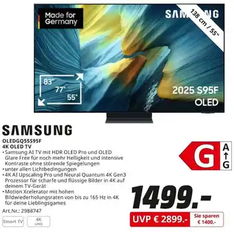 MediaMarkt SAMSUNG OLEDGQ55S95F 4K OLED TV Angebot