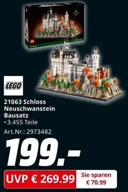 MediaMarkt LEGO 21063 Schloss Neuschwanstein Bausatz Angebot