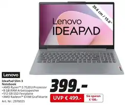 MediaMarkt Lenovo IdeaPad Slim 3 Notebook Angebot