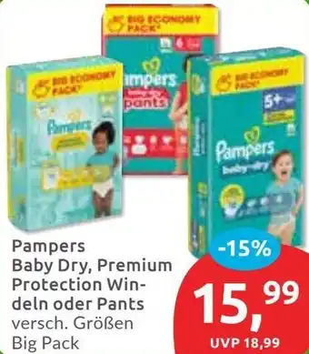 Budni Pampers Baby Dry, Premium Protection Windeln oder Pants Angebot