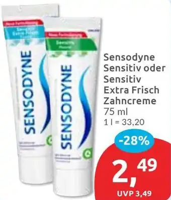 Budni Sensodyne Sensitiv oder Sensitiv Extra Frisch Zahncreme Angebot