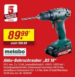 toom Baumarkt metabo Akku-Bohrschrauber „,BS 18“ Angebot