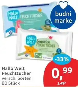 Budni Hallo Welt Feuchttücher Angebot