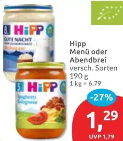 Budni Hipp Menü oder Abendbrei Angebot