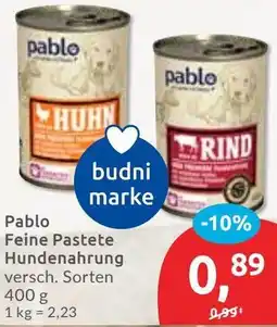Budni Pablo Feine Pastete Hundenahrung Angebot