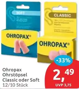 Budni Ohropax Ohrstöpsel Classic oder Soft Angebot