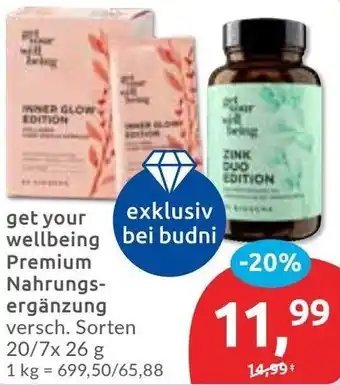 Budni get your wellbeing Premium Nahrungsergänzung Angebot