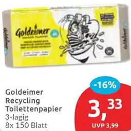 Budni Goldeimer Recycling Toilettenpapier Angebot