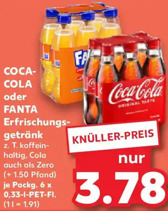 Kaufland COCA- COLA oder FANTA Erfrischungsgetränk Angebot