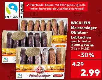 Kaufland WICKLEIN Meistersinger Oblaten- Lebkuchen Angebot