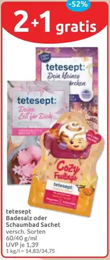 Budni tetesept Badesalz oder Schaumbad Sachet Angebot