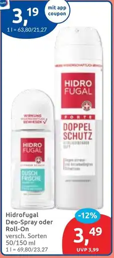 Budni Hidrofugal Deo-Spray oder Roll-On Angebot