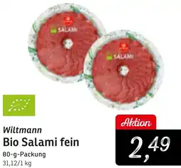 KONSUM Wiltmann Bio Salami fein Angebot