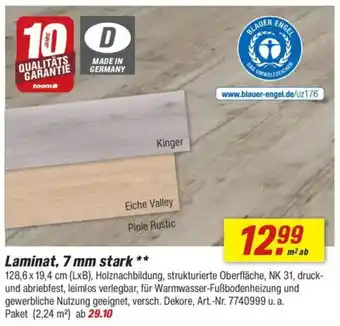 toom Baumarkt Laminat, 7 mm stark Angebot